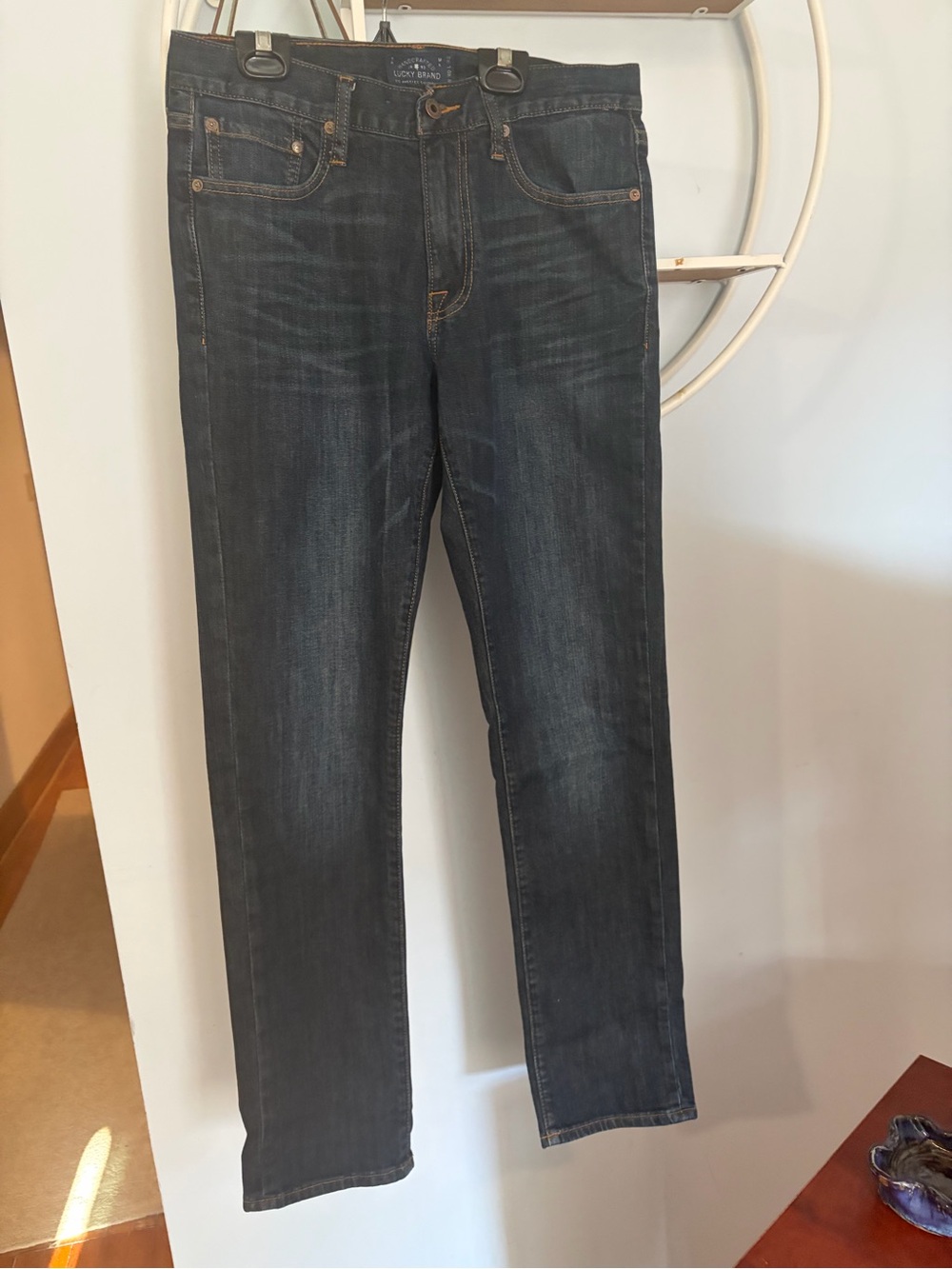 Lucky Brand Men's 30 X 32 Slim Straight Denim Jeans - Dark Indigo Wash